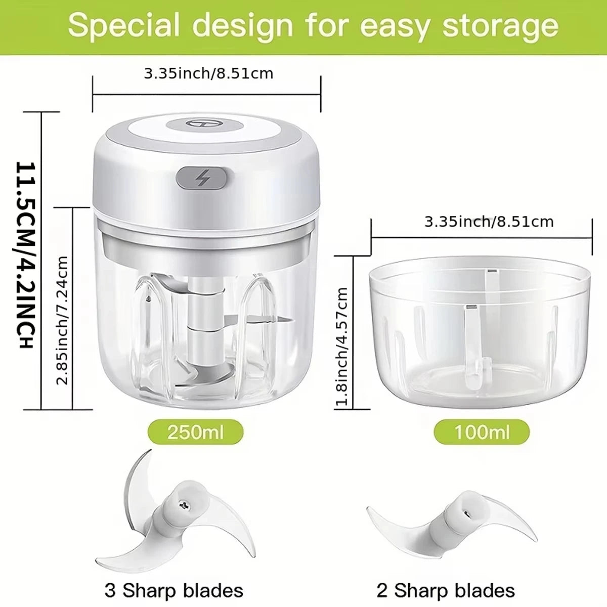 Electric Kitchen Food Chopper (250ml)