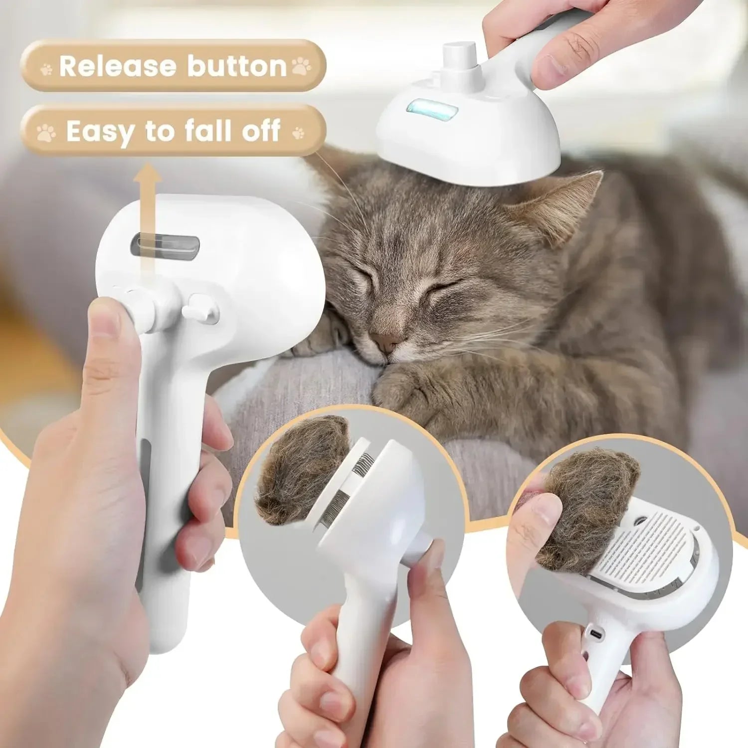 FurEase – Steam Grooming Comb for Pets