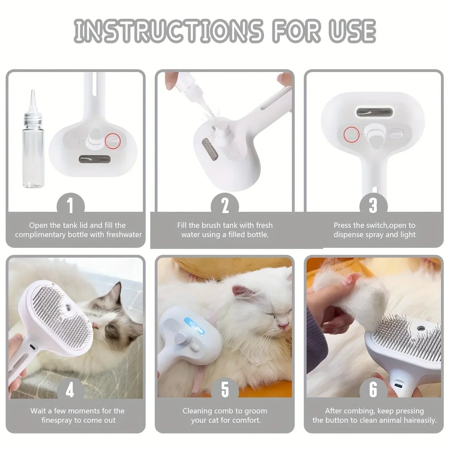 FurEase – Steam Grooming Comb for Pets