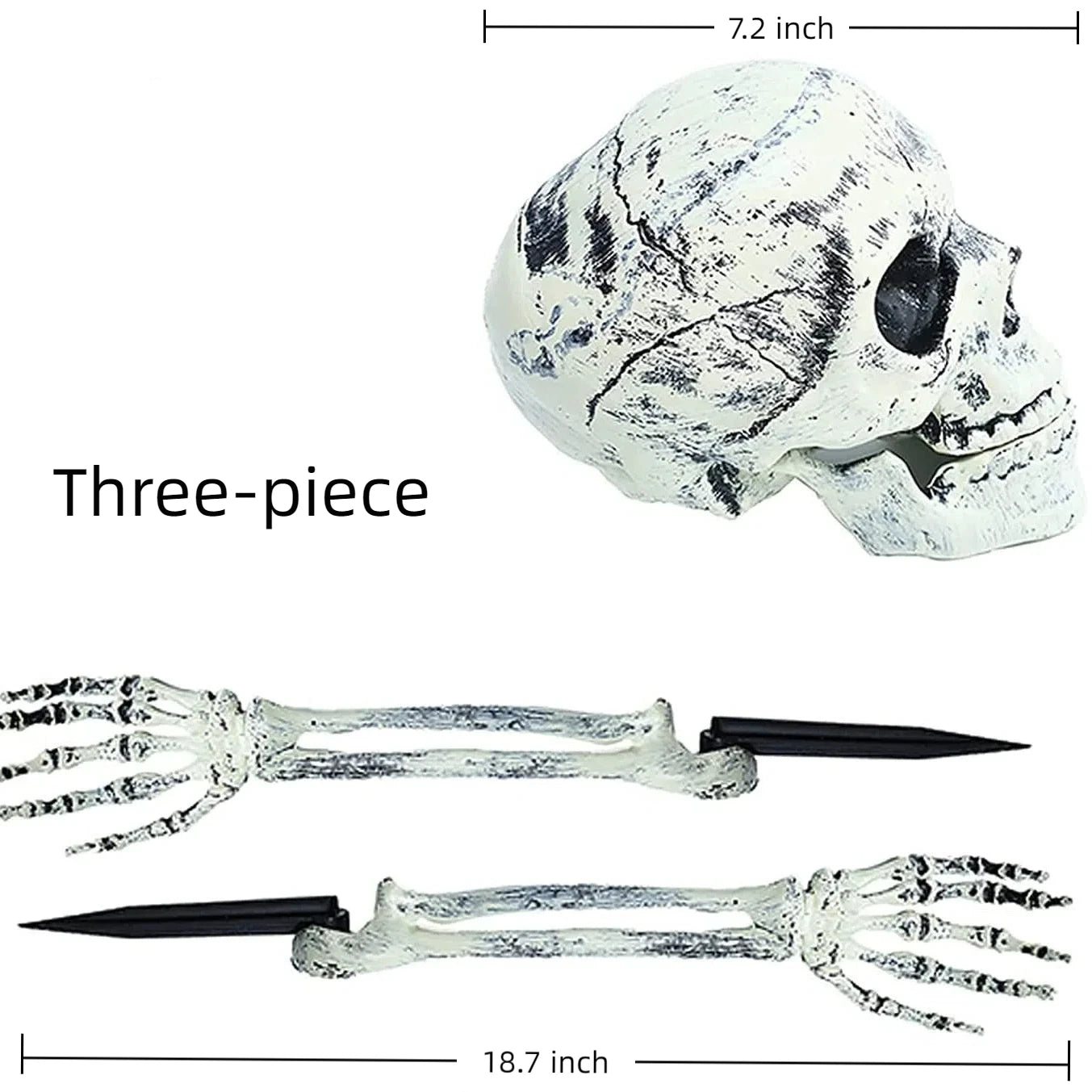 Skeleton Head & Arms Yard Decoration