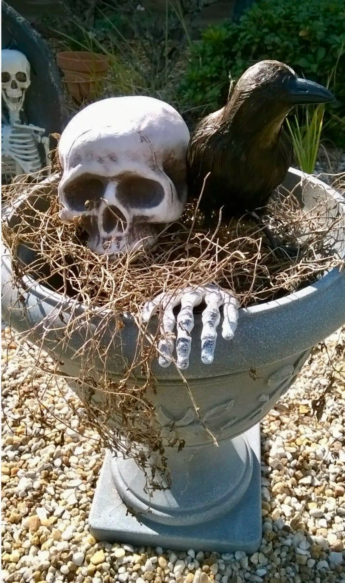 Skeleton Head & Arms Yard Decoration
