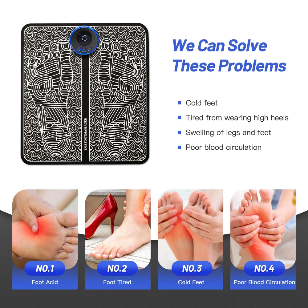 EMS Foot Massage Mat – USB Rechargeable