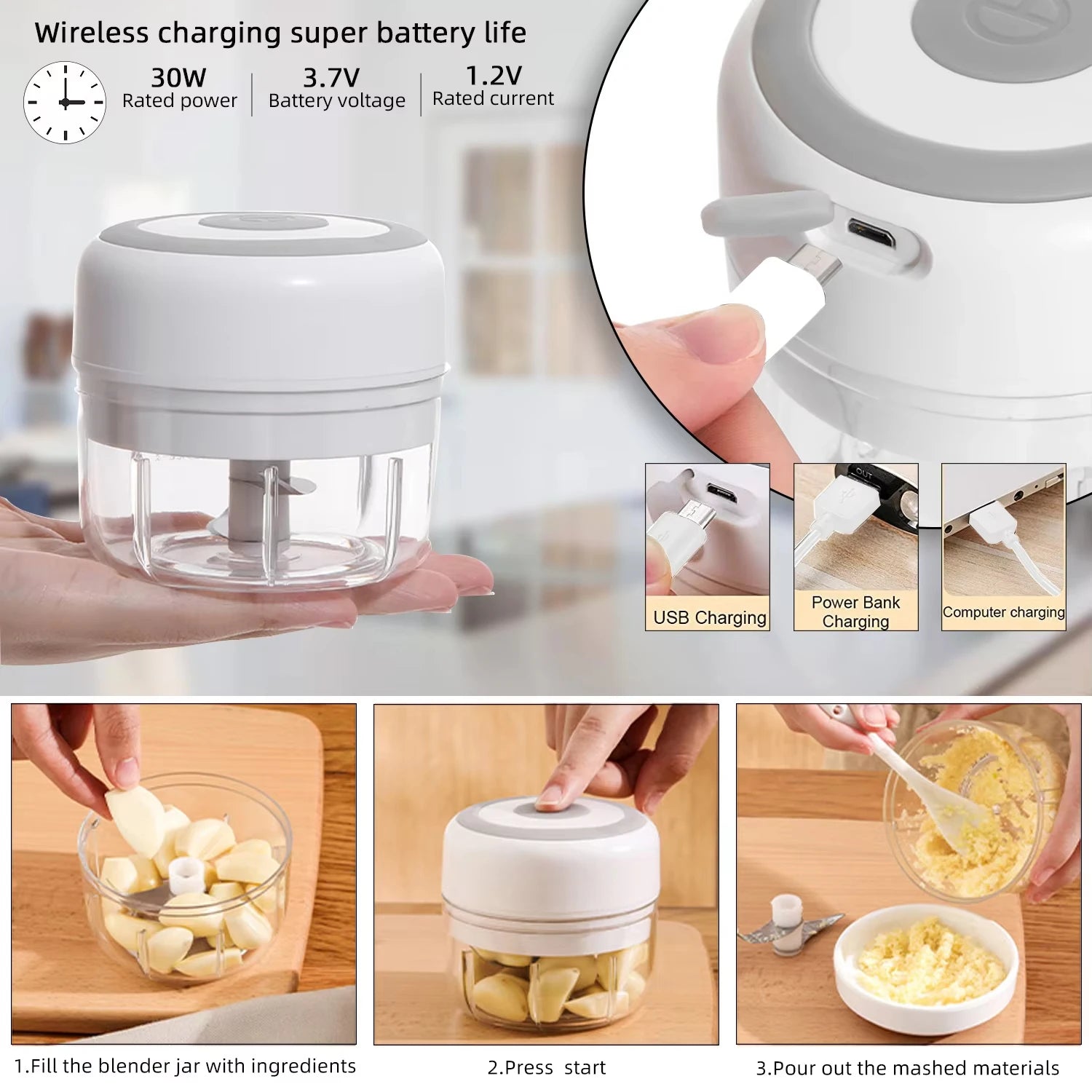 Electric Kitchen Food Chopper (250ml)